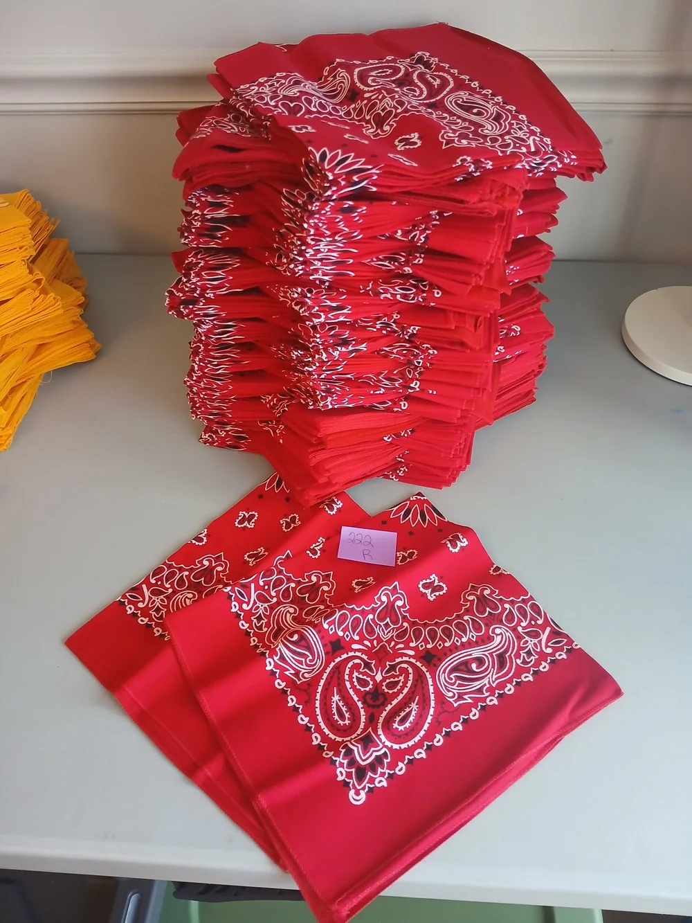 Red Paisley Cotton Bandana Scarf Handkerchief 5 Piece Lot 21 X 21 NWOT